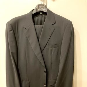 Canali 100% Black Wool Suit